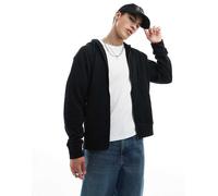 Jack & Jones - Felpa super oversize nera con cappuccio e zip-Nero L