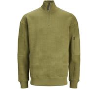 Jack & Jones Felpa Waffle con zip a metà Verde da Uomo L Green