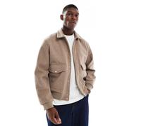 Jack & Jones - Giacca bomber beige effetto lana con colletto-Neutro M