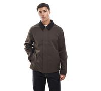 Jack & Jones - Giacca harrington marrone con colletto in velluto a coste L