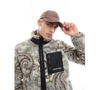 Jack & Jones - Giacca in pile borg color grigio con stampa cachemire e zip S