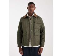Jack & Jones - Giacca trapuntata verde scuro con colletto a coste XS