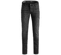 JACK & JONES Glenn Original AM - Jeans da uomo dalla vestibilità aderente, gamba affusolata, Nero/grigio, 32W x 32L