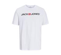 JACK & JONES Jjecorp Logo Tee SS Crew Neck Noos T-Shirt, White, M Uomo