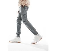 Jack & Jones Intelligence - Pantaloni cargo grigi con fondo elasticizzato-Grigio W34 L34