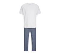 JACK & JONES Jacbacis Tee And Woven Giftbox Calcio, Bianco/Pack: Pants Blue/White Stripes, M per Uomo, Bianco/Confezione: Pants Blue/White Stripes, M