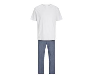 JACK & JONES Jacbacis Tee And Woven Giftbox Calcio, Bianco/Pack: Pants Blue/White Stripes, M per Uomo, Bianco/Confezione: Pants Blue/White Stripes, M
