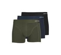 JACK & JONES JACBASIC Bamboo Trunks 3 Pack Noos Boxer a Pantaloncino, Forest Night/Dettagli: Nero - Navy Blazer, S Uomo