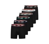 JACK & JONES JACCORP - Confezione da 6 boxer da uomo, a gamba lunga, in cotone, elasticizzati, taglie forti, in stile retrò, nero, rosso, verde, blu, grigio, S, M, L, XL, XXL, 3XL, 4XL, 5XL, 6XL, 7XL