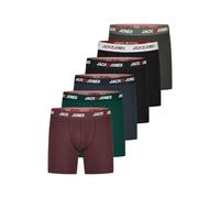 JACK & JONES JACCORP - Confezione da 6 boxer da uomo, a gamba lunga, in cotone, elasticizzati, taglie forti, in stile retrò, nero, rosso, verde, blu, grigio, S, M, L, XL, XXL, 3XL, 4XL, 5XL, 6XL, 7XL