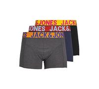 JACK & JONES Jaccrazy Solid Trunks 3 Pack Noos Boxer, Nero (Navy Blazer/Black), XX-Large Uomo