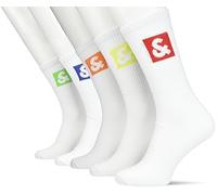 JACK & JONES JACDAN LOGO TENNIS SOCKS 5 PACK, Exuberance/confezione: Bittersweet - Jasmine Green - Nautical Blue - Love Bird, Taglia unica