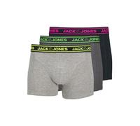 JACK&JONES JACETHAN Solid Trunks 3 Pack SN, Boxer a Pantaloncino Uomo, Dark Grey Melange/Pack:Navy Blazer - Light Grey Melange,