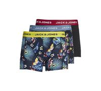 JACK & JONES JACFLOWER Bird Trunks 3 Pack Noos Boxer a Pantaloncino, Surf The Web/Dettagli: Nero - Nero, M Uomo