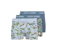 JACK & JONES Jacflower Bird Trunks-Confezione da 3 Pezzi Boxer a Pantaloncino, Chambray Blue/Pack: oceanview - Oceanview, XL Uomo