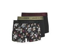 JACK & JONES Boxer 'JACFlower' verde / rosso vino / nero / bianco, Taglia L