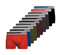JACK & JONES Jacjimmy Solid Trunks 10 Pack Boxer a Pantaloncino, Aurora Red/Pack: Black-Cyoress-Vineyard Wine-Asfalto-True Blue-Black-Cypress-Vineyard Wine, S Uomo
