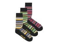 JACK & JONES Jackevin Stripes Socks 3 Pack, Nero, Taglia unica