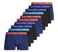 JACK&JONES JACLEE TRUNKS Boxer Uomo, 10er Pack, Cotone Stretch Nero/Blu