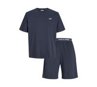 JACK & JONES Jacomaha SS Tee And Shorts Set W, Inchiostro India, L (Pacco da 2) Uomo