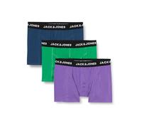 JACK & JONES Jacsolid Trunks 3 Pack Boxer a Pantaloncino, Deep Lavender/Pack: Green Bee - Ensign Blue, L Uomo