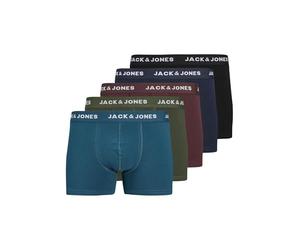JACK&JONES JACTEO Solid Trunks 5 Pack Boxer a Pantaloncino, Navy Blazer/Pack:Vineyard Wine-Black-Kombu Green-Legion Blue, L Uomo