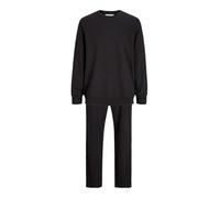 JACK & JONES Jacterry LS Crew Neck And Pants Set W, Nero, L Uomo