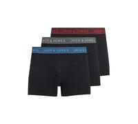 JACK & JONES Jacwaistband Trunks 3 Pack Noos Jr, Boxer a pantaloncino Bambini e ragazzi, Nero - Blu - Rosso - Grigio, 176