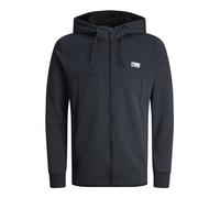 JACK & JONES Jcoair Felpa con Cappuccio con Zip, Blu Navy/Dettaglio: mélange, XXL Uomo