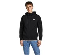 JACK & JONES JCOAIR Sweat Zip Hood SN, Giacca, Uomo, Nero, L