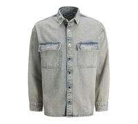 JACK & JONES Jcochrome Washed Overshirt da Uomo, Blu Denim, M