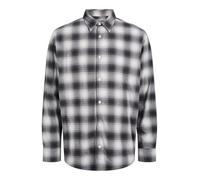 JACK & JONES Checked Flannel Shirt LS Jcocover-Maglietta in Flanella a Quadretti, Phantom, M Uomo