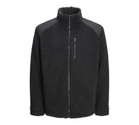 JACK & JONES Jcoecho-Giacca in Pile, Nero/Dettaglio: Sovrapposizione Nera, XL Uomo