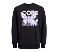 JACK & JONES Jcoedition Felpa Girocollo GC Maglia di Tuta, Pirate Black/Detail:Butterfly Print, M Uomo