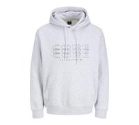 JACK & JONES Jcofusion Branding Sweat Hood, Melange Bianco, XL