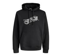 JACK & JONES Jcofusion Branding Sweat Hood, Nero, XS