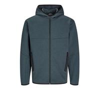 JACK&JONES Jcofusion - Felpa con Cappuccio con Zip, Navy Blazer/Dettagli: melangé, L