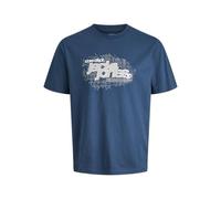 JACK & JONES Jcogrid Branding Tee SS Crew Neck, Titanio, S