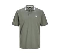 JACK & JONES Jcohass-Polo con Logo SS SN, Agave Green, S Uomo
