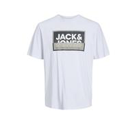 Jack & Jones Junior Maglietta 'JCOLogan' marrone / grigio / bianco, Taglia 140