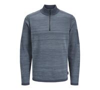 JACK & JONES Jcomace Knit Half Zip SMU Maglione da Uomo, Midnight Navy/Dettagli: mélange, L