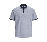 JACK & JONES Jcomelange Jersey Polo SS, Navy Blazer/Dettagli: Bianco mélange, S Uomo