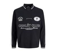 JACK & JONES Jcophase Structured Football Sweat, Nero, M Uomo