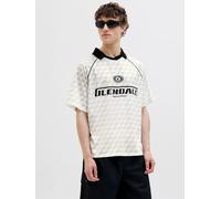 Jack & Jones - JCORETREAT AOP MESH OPEN COLLAR POLO LN Bianco - Abbigliamento L Bianco