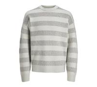 Jack & Jones Jcospace Stripe Knit Crew Neck SN Maglione da Uomo, High Rise/Strisce: Gargoyle, M