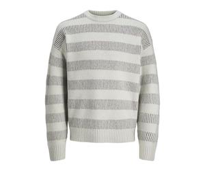 Jack & Jones Jcospace Stripe Knit Crew Neck SN Maglione da Uomo, High Rise/Strisce: Gargoyle, M