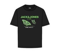 JACK&JONES JCOTEXT Cotton Tee SS Crew Neck Fst, Nero, S