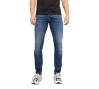 JACK & JONES Jeans Gleen Slim, Vita Bassa e Patta con Bottoni, Orlo Stretto. (38W / 32L, Blu Denim)