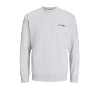 JACK & JONES Sweat Crew Neck Jjbeau-Felpa Girocollo, Melange Bianco, S Uomo
