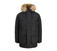 JACK & JONES Jjcamp Faux Fur Parka BF, Nero, L Uomo